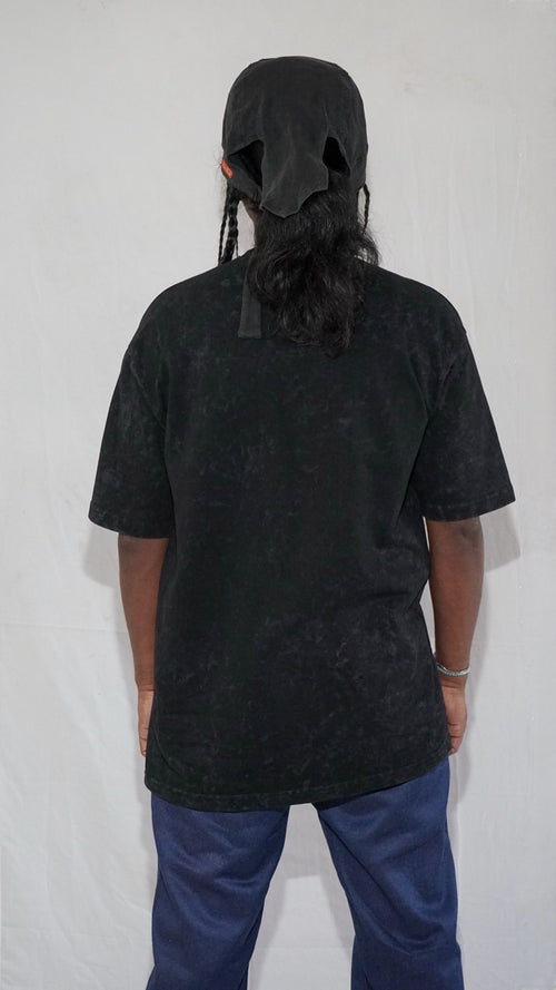 Adult Show By Above Snake In Black Acid Wash — Oversized Unisex T-Shirt 100% Pure Cotton, 220 GSM