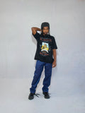 Adult Show By Above Snake In Black Acid Wash — Oversized Unisex T-Shirt 100% Pure Cotton, 220 GSM