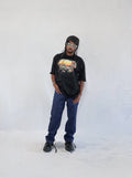 Highway Haven By Full Throttle In Acid Wash Black — Oversized Unisex T-Shirt | 100% Pure Cotton, 220 GSM