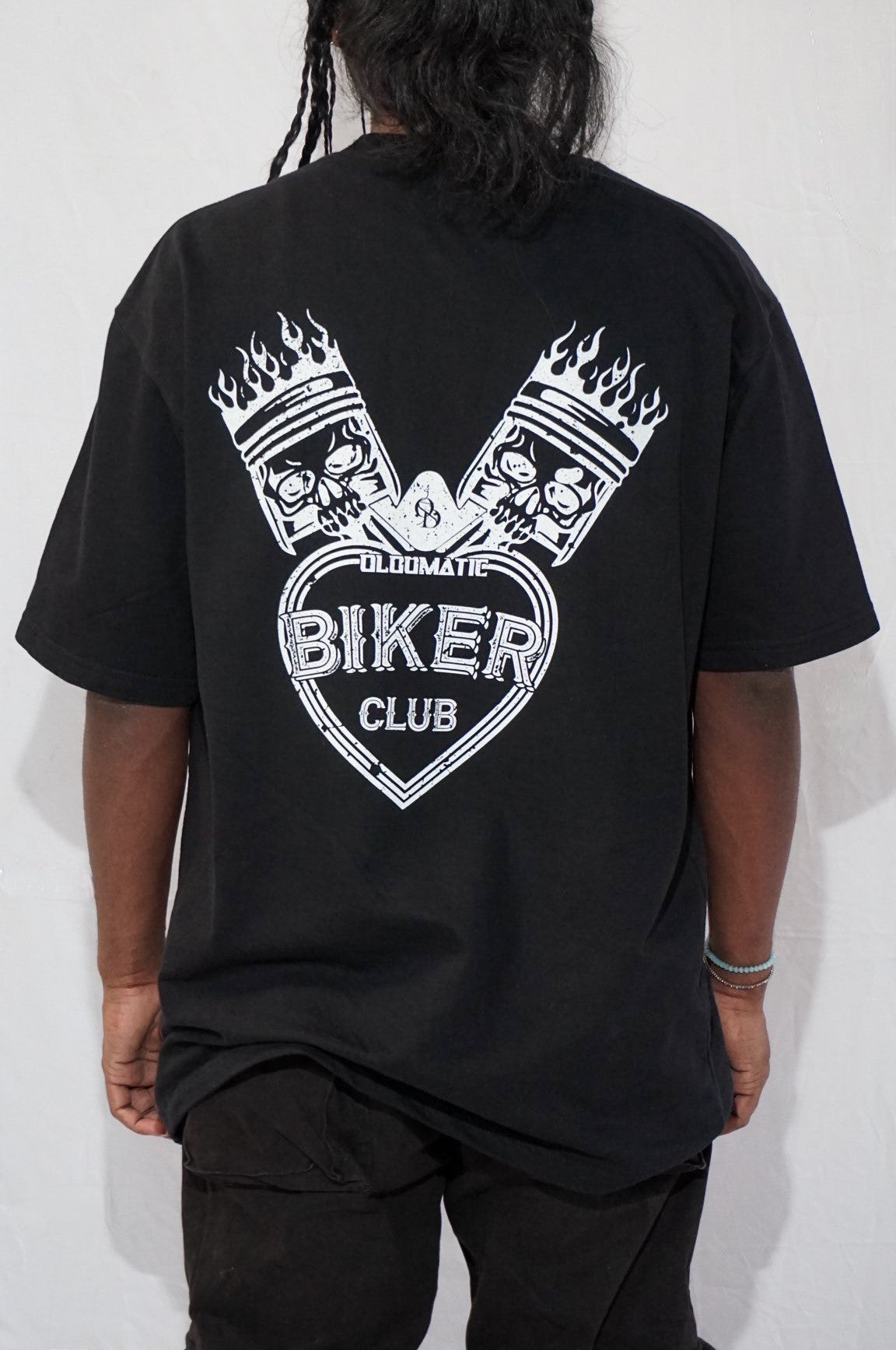 Biker Club By JOURNEY In Black — Oversized Unisex T-Shirt 100% Pure Cotton, 220 GSM