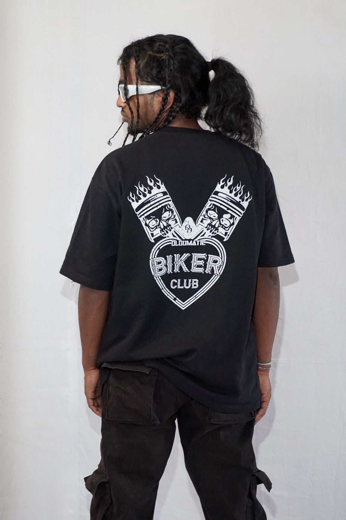 Biker Club By JOURNEY In Black — Oversized Unisex T-Shirt 100% Pure Cotton, 220 GSM