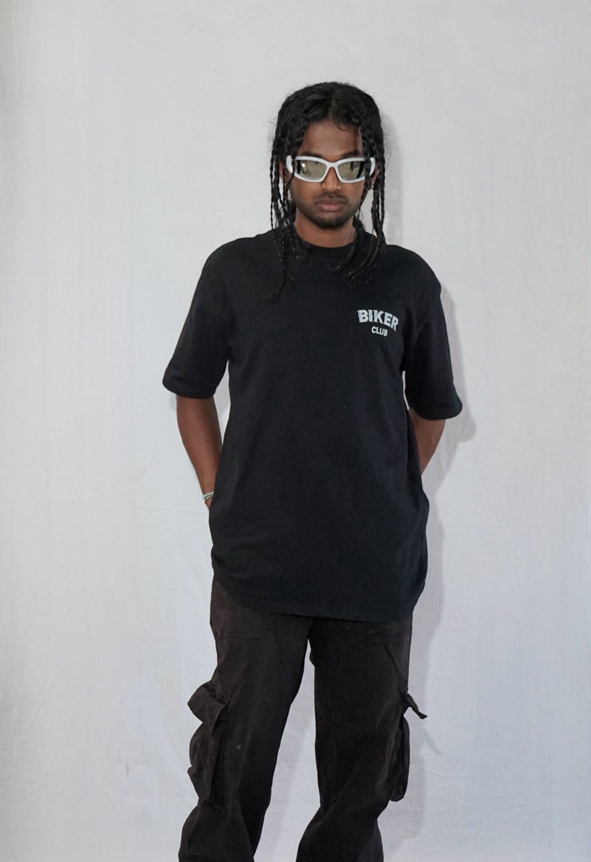Biker Club By JOURNEY In Black — Oversized Unisex T-Shirt 100% Pure Cotton, 220 GSM