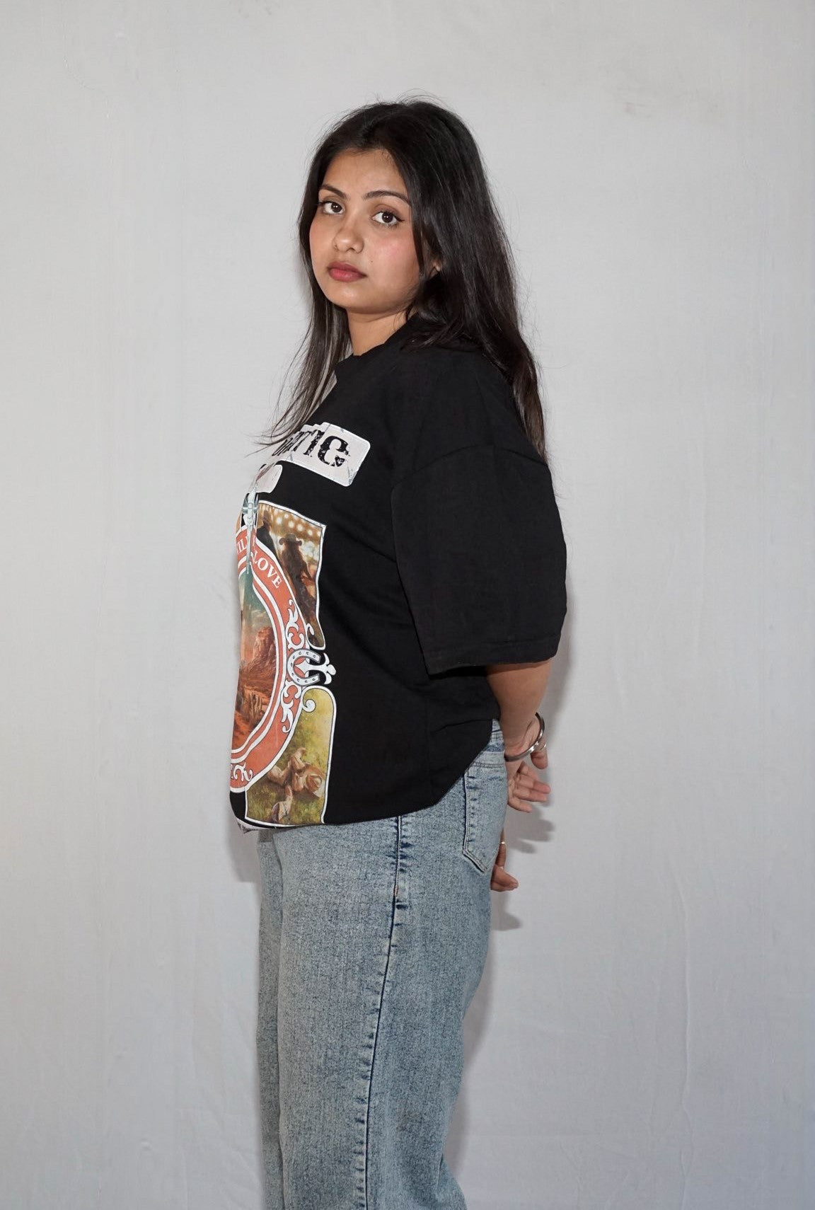 Wild Love By Above Snake In Black — Oversized Unisex T-Shirt 100% Pure Cotton, 220 GSM