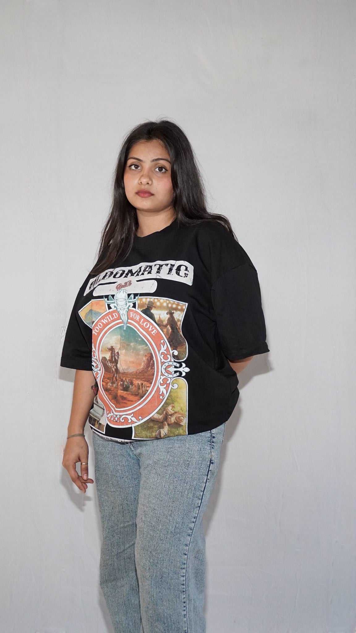 Wild Love By Above Snake In Black — Oversized Unisex T-Shirt 100% Pure Cotton, 220 GSM