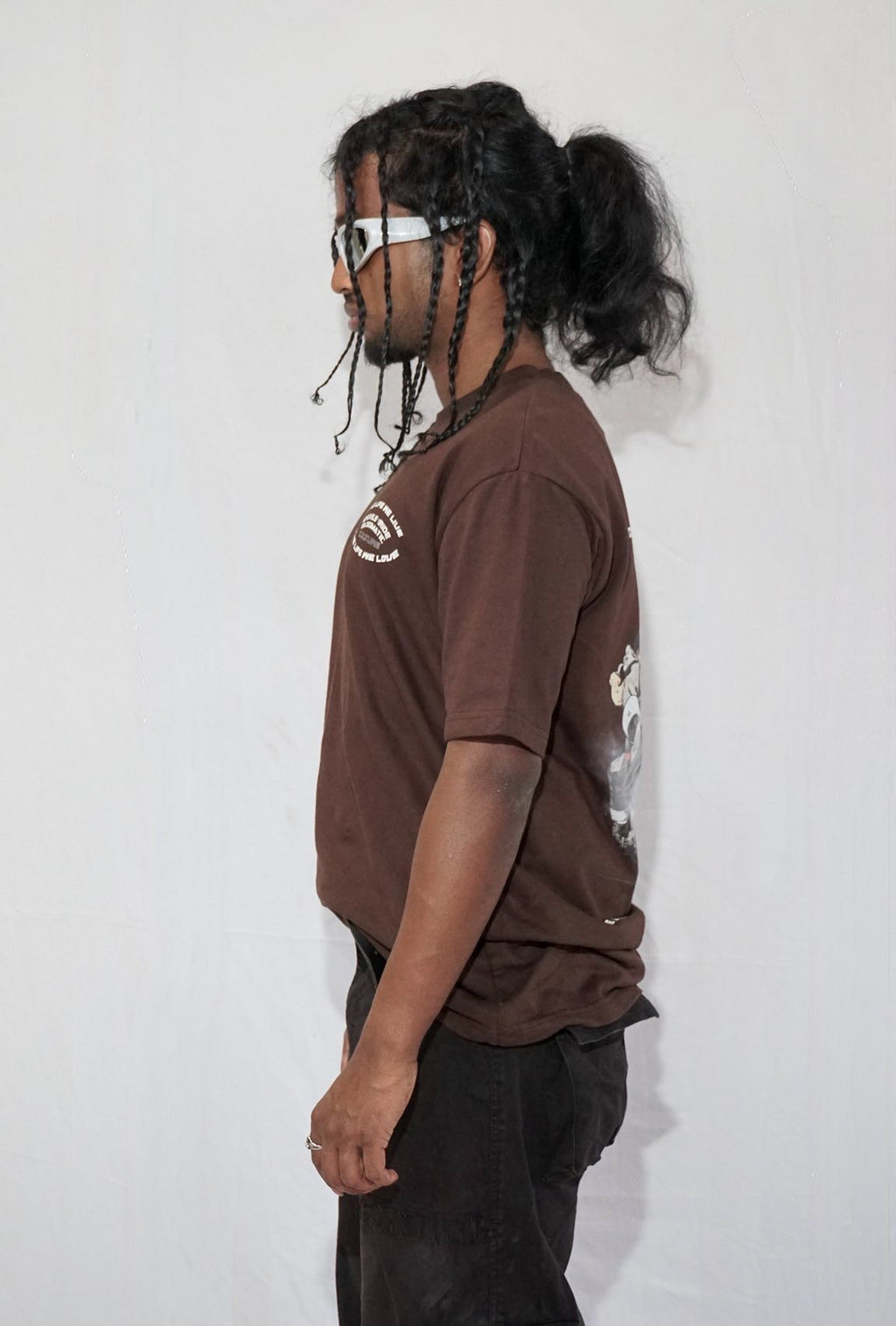 Biker Bros By JOURNEY In Brown — Oversized Unisex T-Shirt | 100% Pure Cotton, 220 GSM