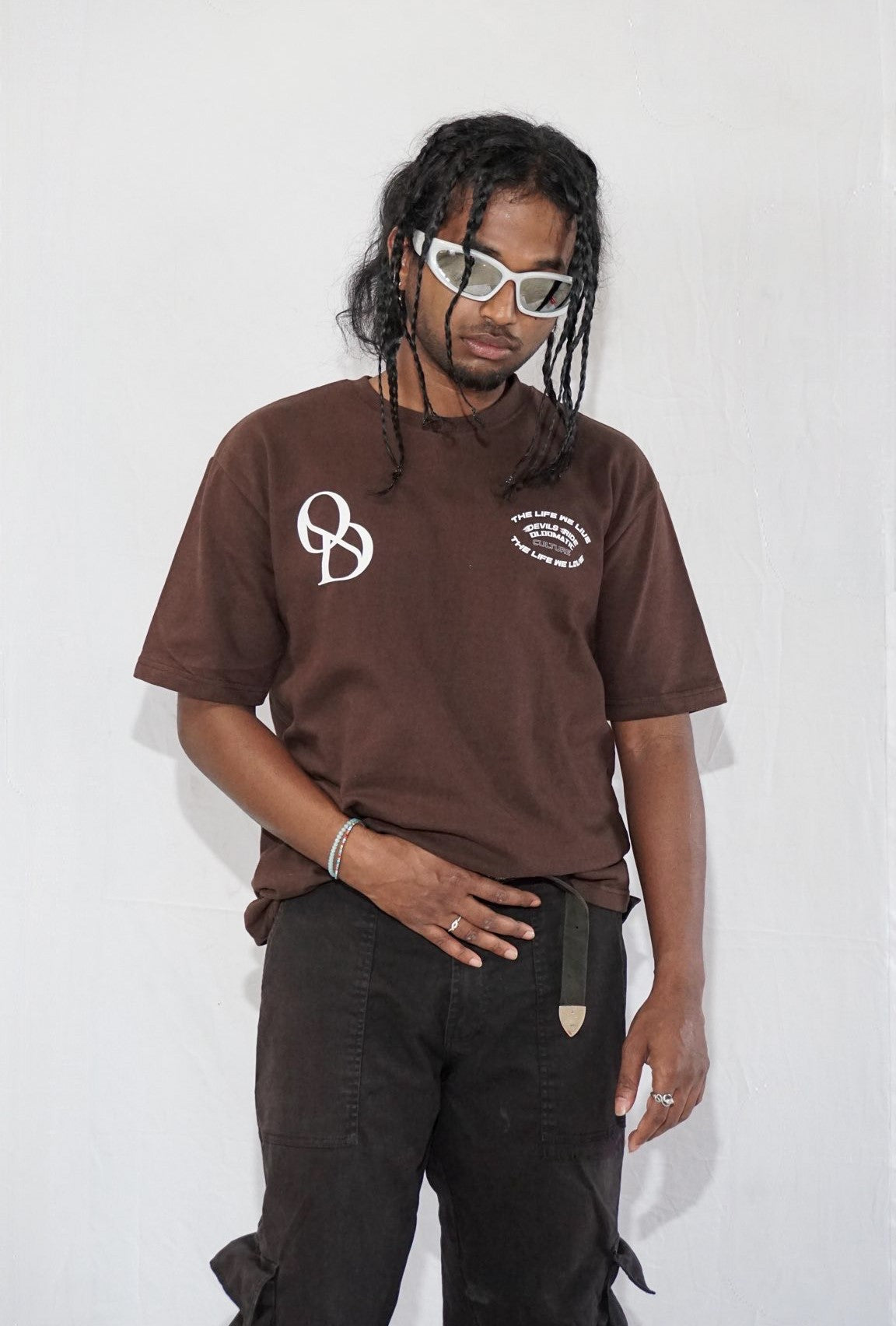 Biker Bros By JOURNEY In Brown — Oversized Unisex T-Shirt | 100% Pure Cotton, 220 GSM