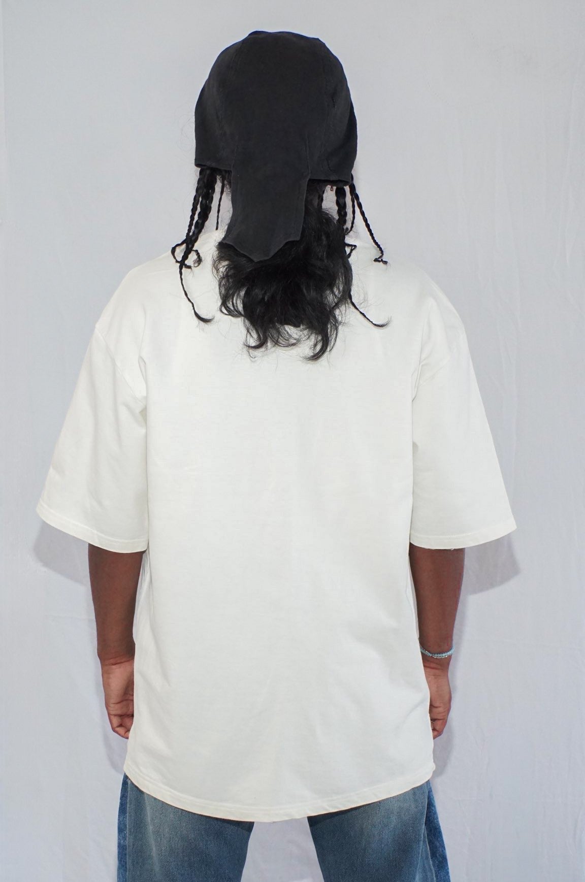 Station 03 By Full Throttle In Off-White — Oversized Unisex T-Shirt | 100% Pure Cotton, 220 GSM