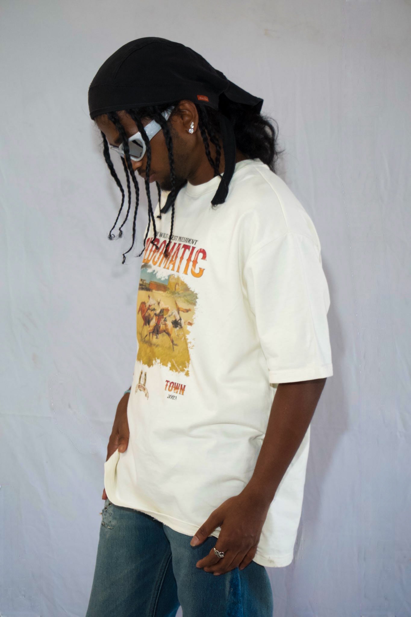 Wild West By Above Snake — Oversized Unisex T-Shirt 100% Pure Cotton, 220 GSM