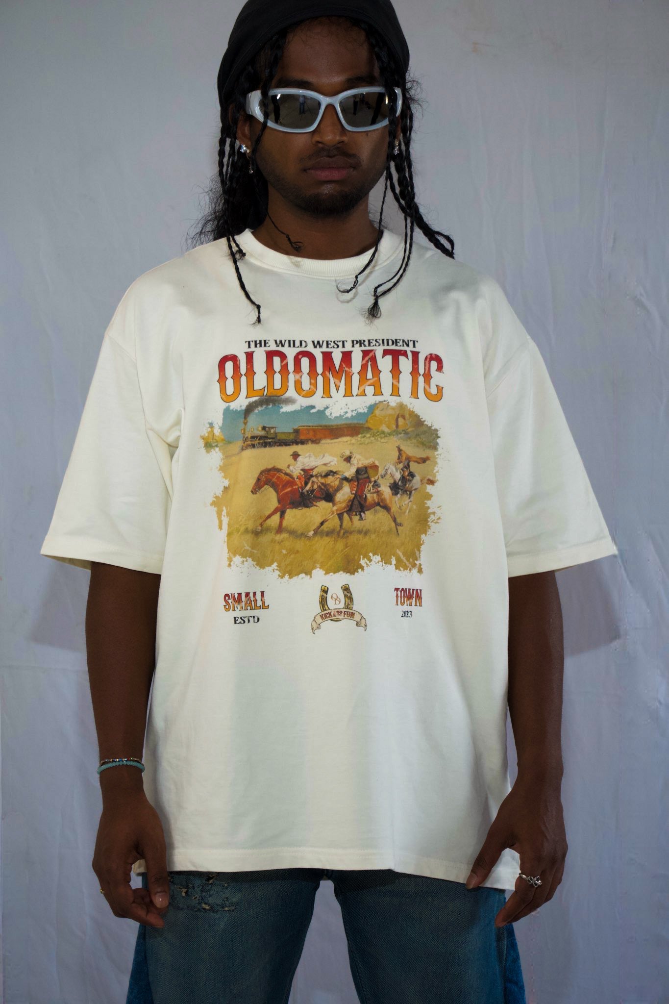 Wild West By Above Snake — Oversized Unisex T-Shirt 100% Pure Cotton, 220 GSM