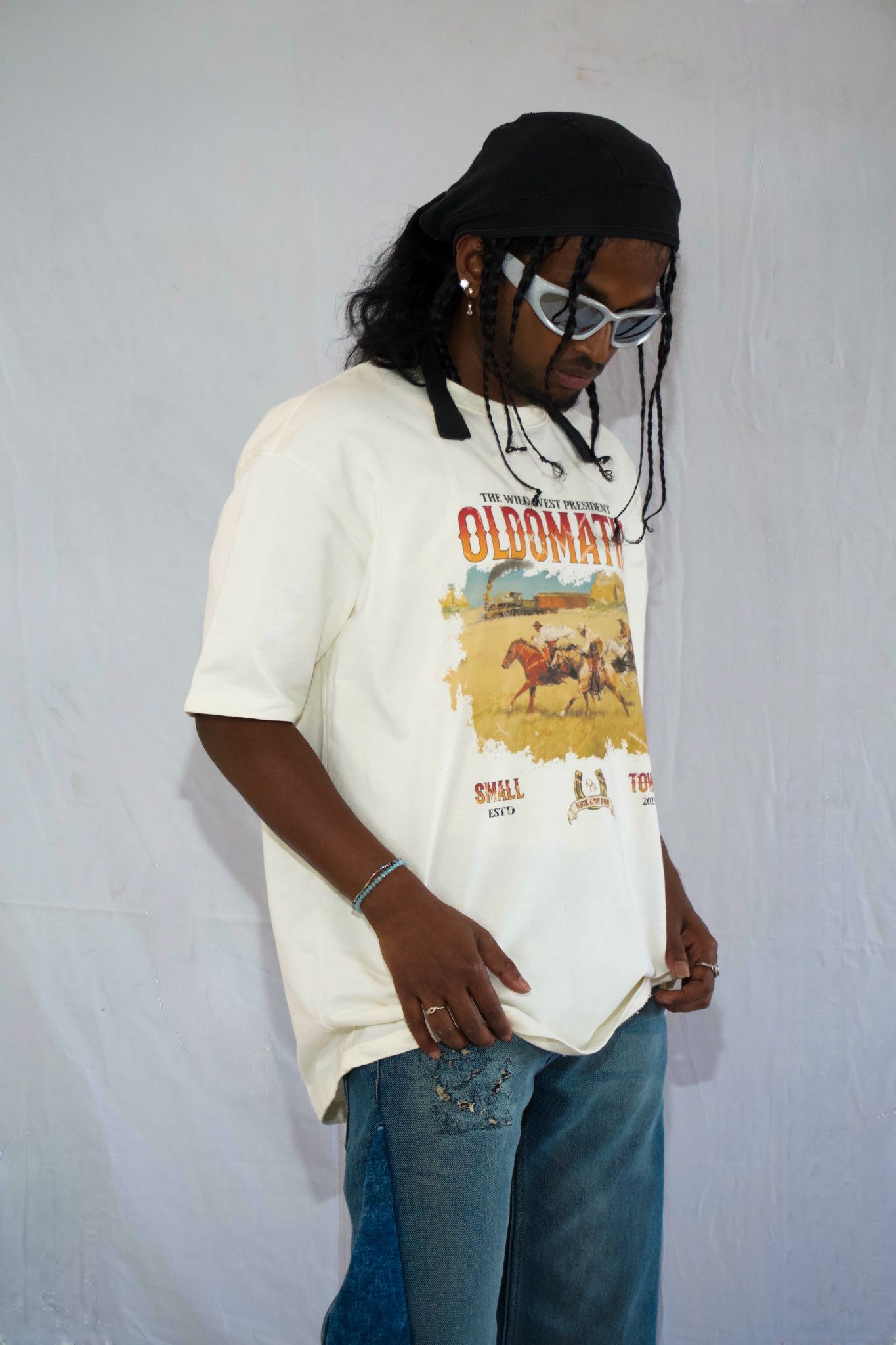 Wild West By Above Snake — Oversized Unisex T-Shirt 100% Pure Cotton, 220 GSM