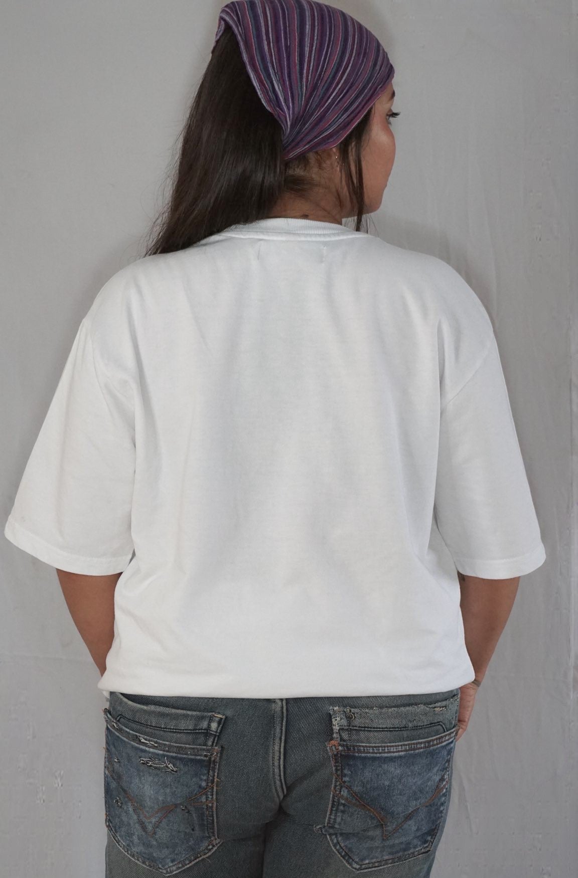 Hellride Muse By JOURNEY In White  — Oversized Unisex T-Shirt | 100% Pure Cotton, 220 GSM